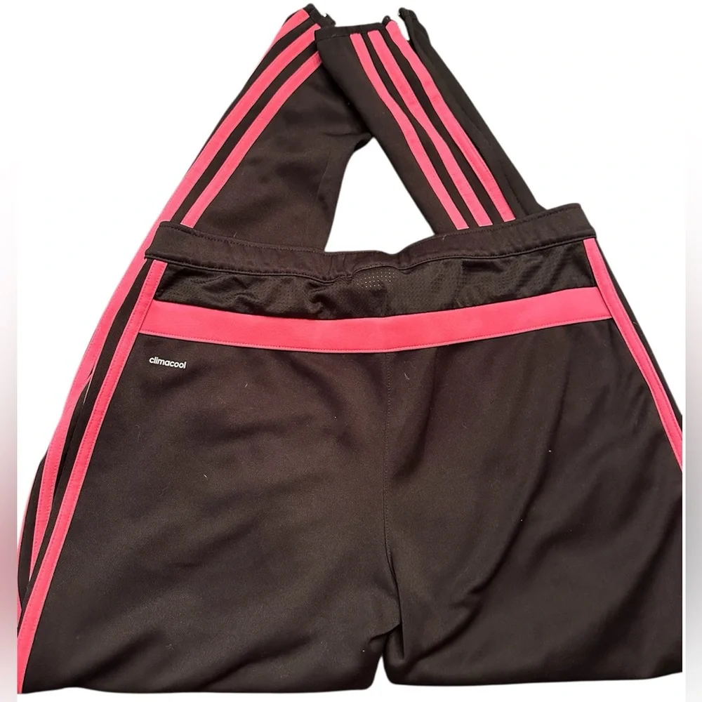 Adidas women’s Joggers Black with Pink Stripes - Picture 2 of 3